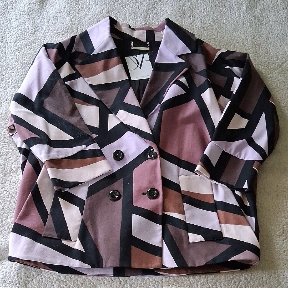 Diane Von Furstenberg Multicolor Geometric Blazer